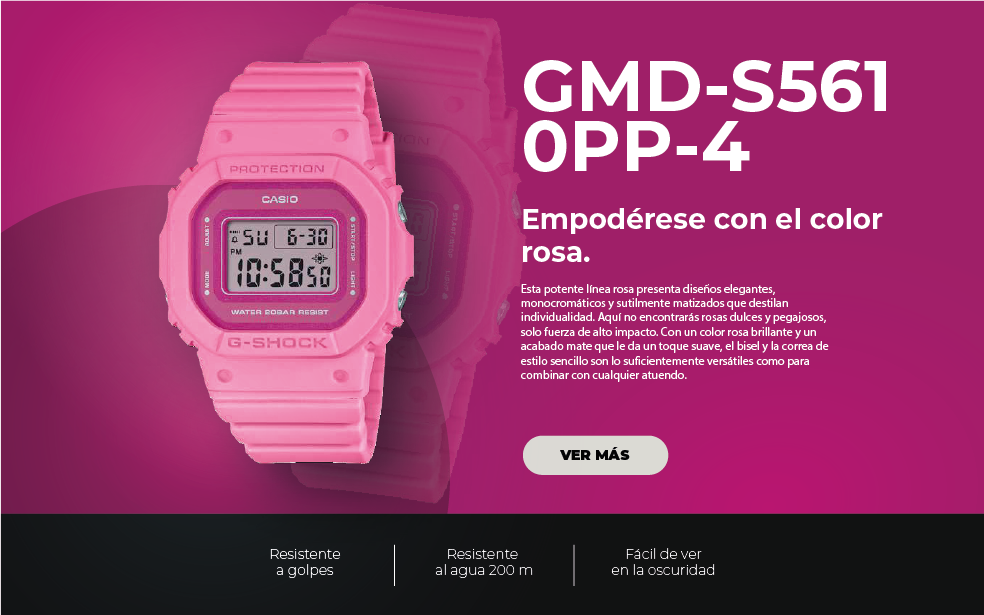 reloj rosa gshock modelo GMD-S5610PP