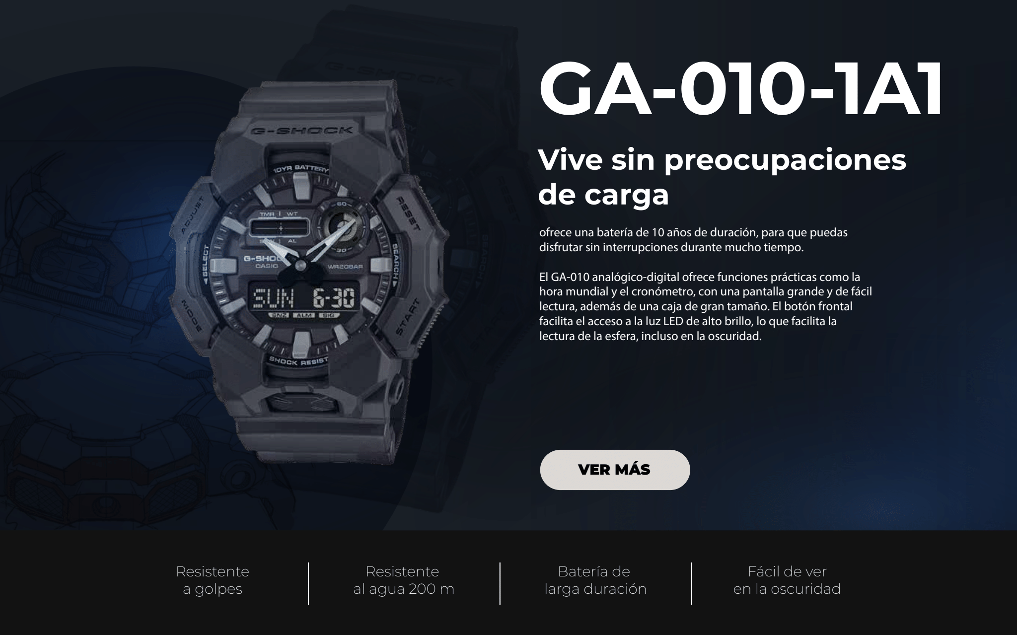 relojes g-shock ga-010-1a1