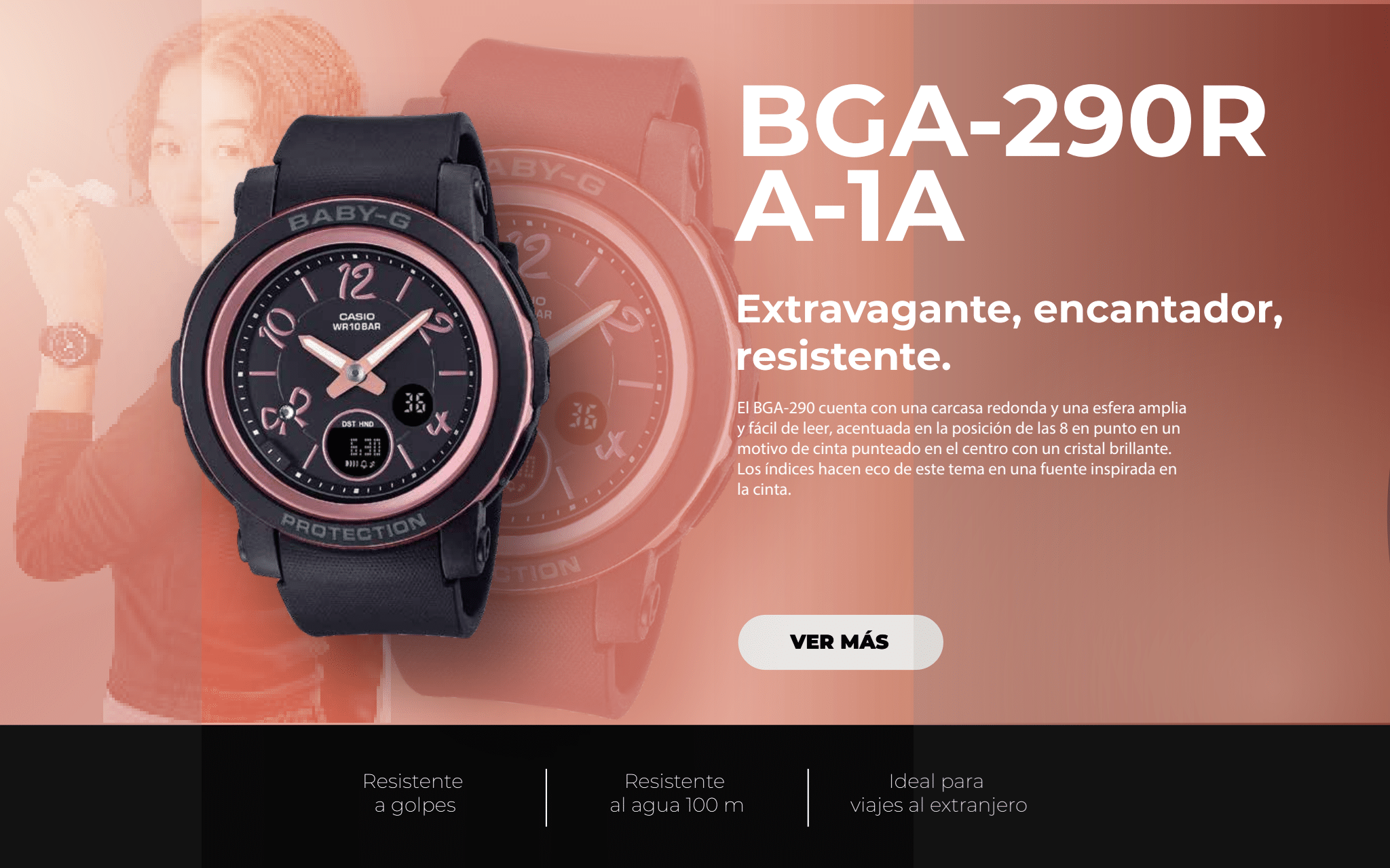 relojes g-shock bga-290r a-1a